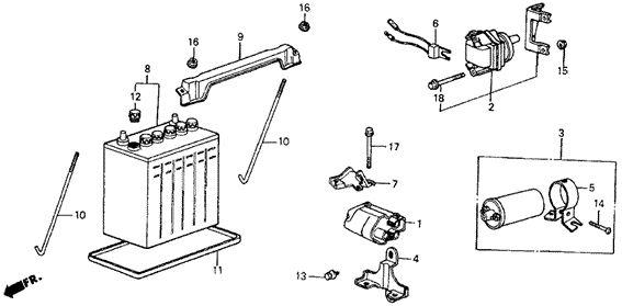 Ignition Coil - Battery for 1985 Honda Civic #0