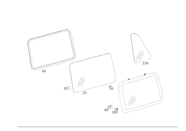 4637304501 - Windows: Side Window Pane, Fixed for Mercedes-Benz: G550 4x4, G63 AMG, G65 AMG Image image