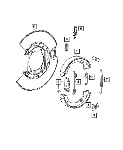 Parking Brake Lever, Cables, and Rear Disc Park Brake Assembly for 2010 Dodge Challenger #1