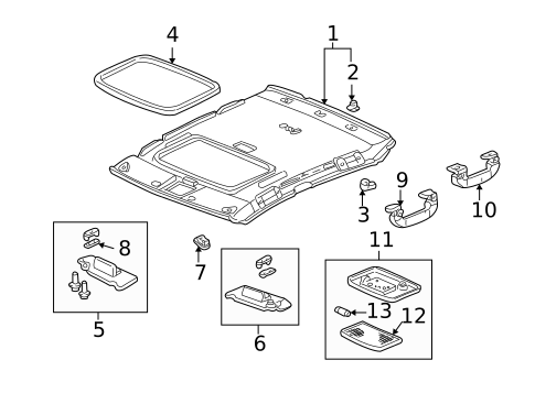 Interior Trim - Roof for 1999 Acura TL #0