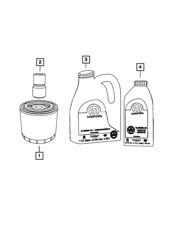 68518203AA - 5.7L Gas; Engine: 5w20 Engine Oil for Mopar Image