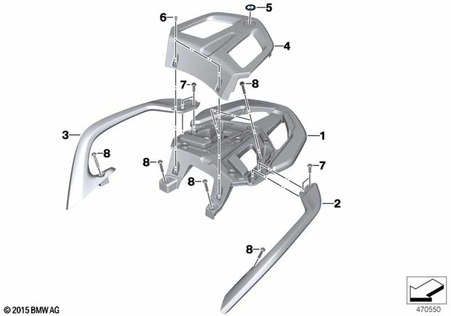 46548520650 - Frame and Mounting Parts: Luggage Rack, Lower Section -  for BMW-Motorrad Image