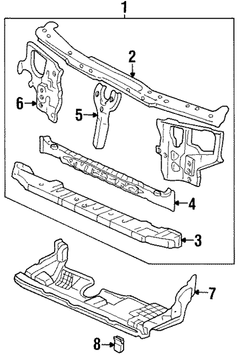 Radiator Support for 1993 Honda Prelude #0