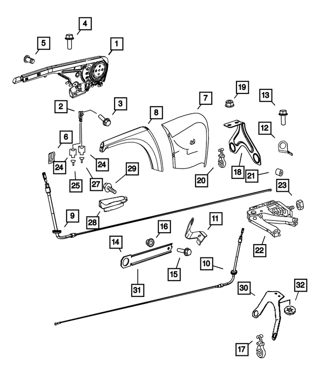 68090578AA - : Parking Brake Cable for Mopar Image