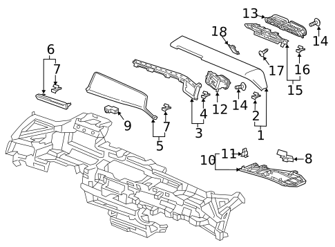 Instrument Panel Components for 2021 Honda Clarity #1