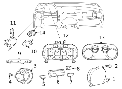 Cluster & Switches for 2019 Fiat 500 #0