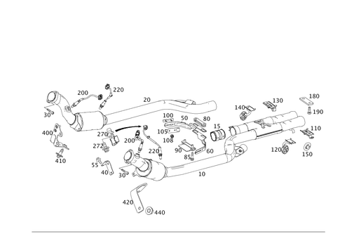Exhaust System Used on Eight-Cylinder Gasoline Vehicles for 1997 Mercedes-Benz S500 #0