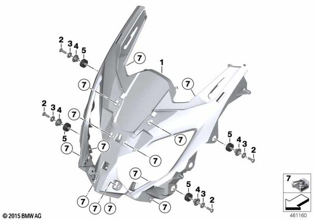 11117653180 - Frame and Mounting Parts: Fillister Head Screw - M6X20-A2-80 for BMW-Motorrad Image