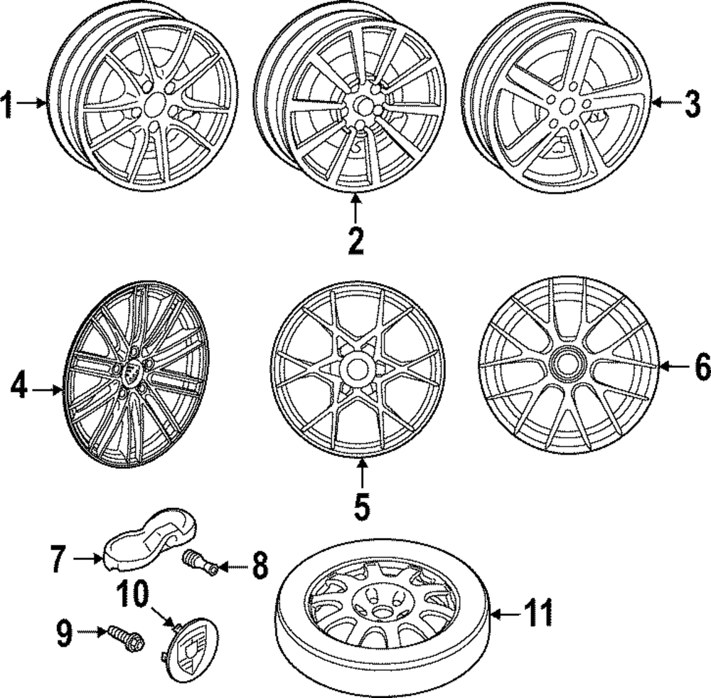 Genuine Porsche 982-601-025-AC-8Z8 |Alloy Wheel - Brilliant