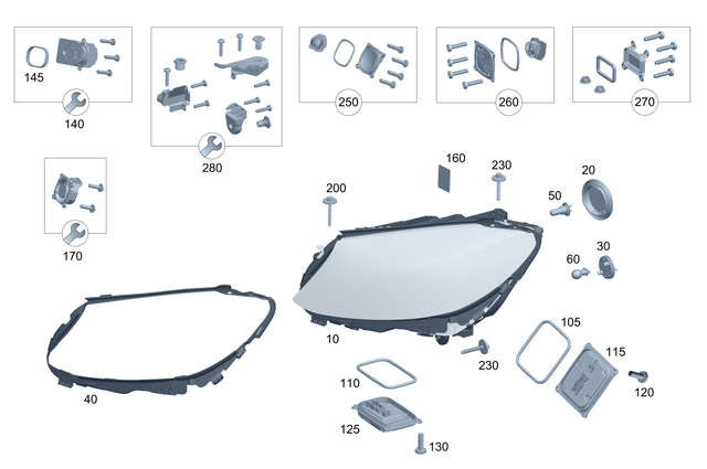 205906420664 - Electrical System: Lamp Unit for Mercedes-Benz: C350e, C400, C43 AMG, C450 AMG, C63 AMG, C63 AMG S Image image