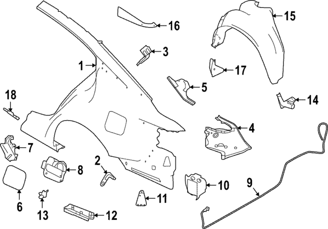 767496CA0A - : Wheelhouse Liner for Nissan Image