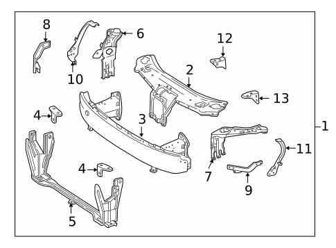 Radiator Support for 2009 Mercedes-Benz CL63 AMG #0