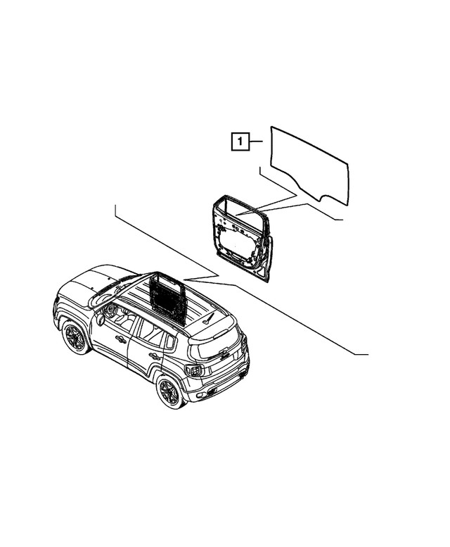 68632874AA - Glass: Front Door Glass, Right for Mopar Image
