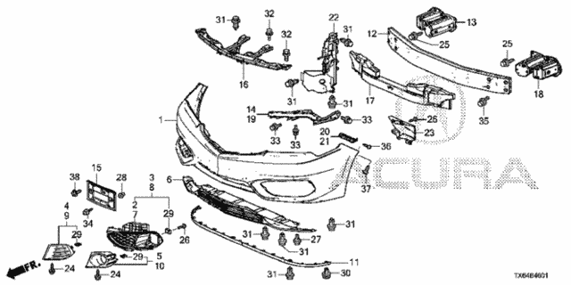 Front Bumper (2) for 2017 Acura ILX #0