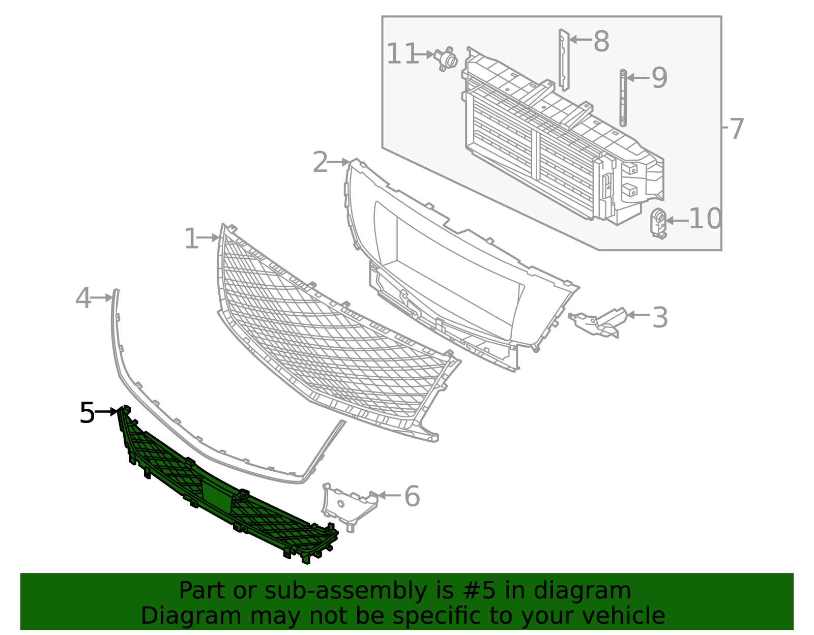 2021-2024 Genesis GV80 Lower Grille 86531-T6010 | QuirkParts