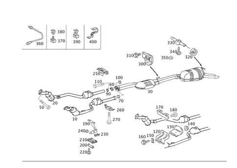 Exhaust System Used on Six-Cylinder Gasoline Vehicles for 2000 Mercedes-Benz E430 #0