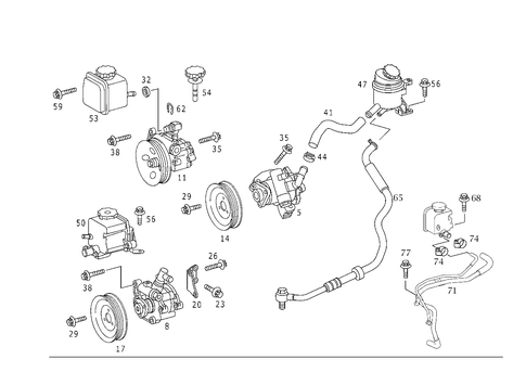 Power Steering Pump for 1999 Mercedes-Benz ML 320 #1