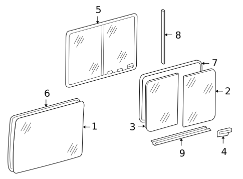 Glass - Side Door for 2004 Dodge Sprinter 3500 #0