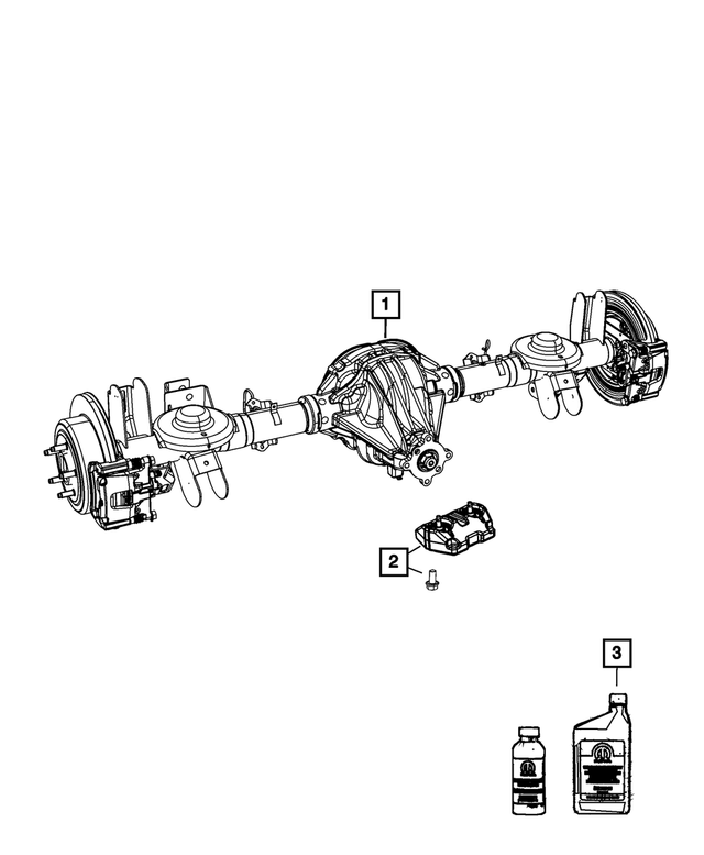 52114882AF - Rear Axle; Corporate 210 MM; Differential and Drive Line: Rear Complete Axle Assembly for Mopar Image