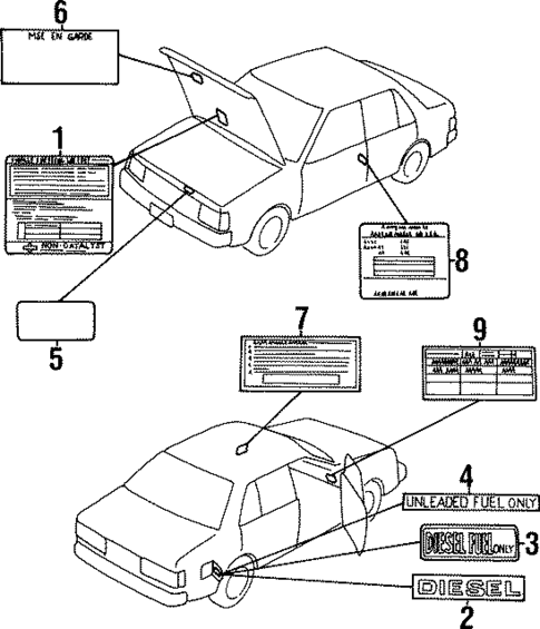 Labels for 1985 Nissan Sentra #0