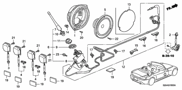 Radio Antenna - Speaker for 2008 Honda S2000 #0