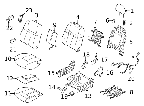Passenger Seat Components for 2021 Nissan Qashqai #1
