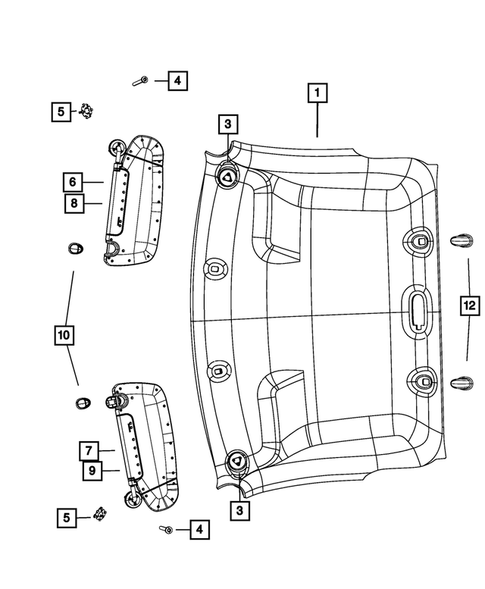 Headliners-Visors-Assist Straps for 2015 Ram 1500 #0