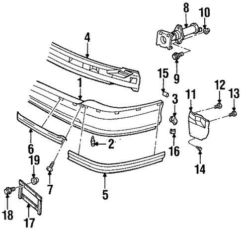 Bumper & Components - Front for 1995 Cadillac DeVille #0