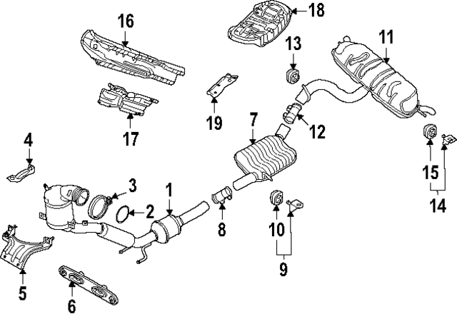 5QM253209BE - : 2022-2024 Volkswagen Taos - Center Muffler for Volkswagen: Taos Image