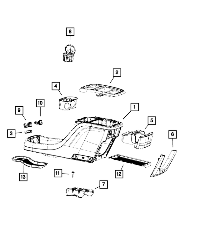 5RJ942D2AH - : Floor Console for Mopar Image