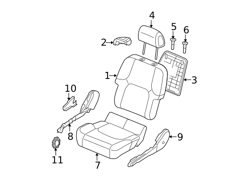 Passenger Seat Components for 2009 Nissan Xterra #0
