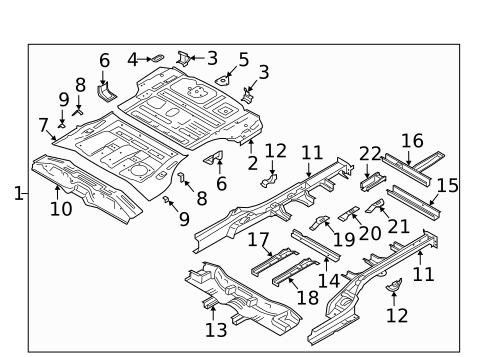 Rear Floor & Rails for 2020 Hyundai Palisade #0