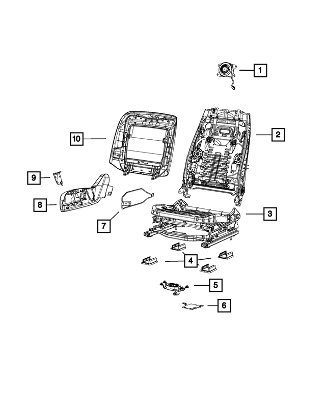 68159139AA - Interior Trim: Front Seat Back Frame, Right for Mopar Image