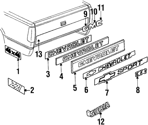 Exterior Trim - Pick UP Box for 1989 GMC K3500 Pickup #4