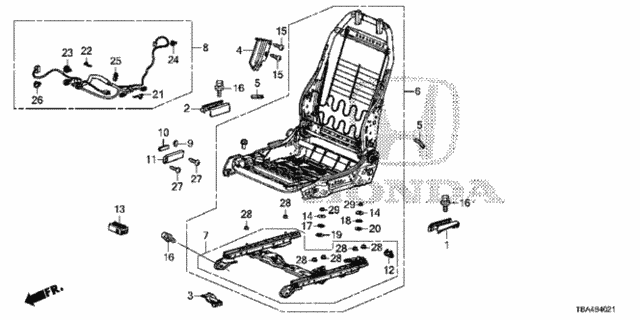 Front Seat Components (R.) (Power Seat) (2) for 2016 Honda Civic #0