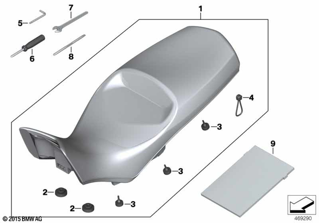 52538556406 - : Bench Seat, High, Black/Steingrau for BMW-Motorrad Image