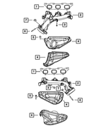 4792763AA - 2.7L Gas; Engine: Exhaust Manifold, Left for Mopar Image image