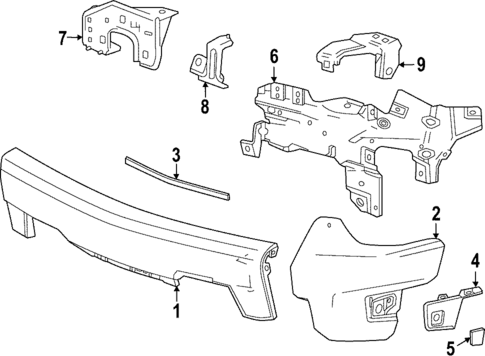 Bumper & Components - Front for 2024 Chevrolet Silverado 1500 #1