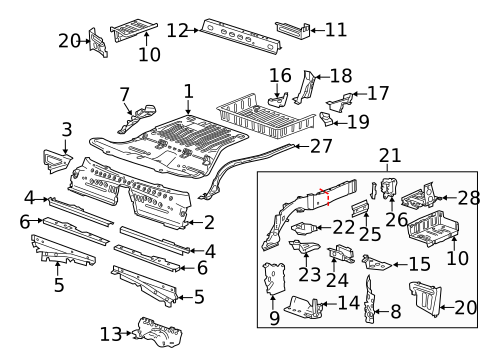 Rear Floor & Rails for 2016 Cadillac ATS #0