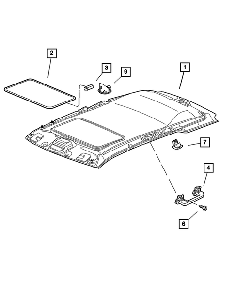 Headliner and Visor for 2002 Jeep Grand Cherokee #0