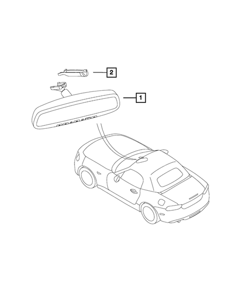 Glass and Interior Rear View Mirror for 2018 Fiat 124 Spider #2