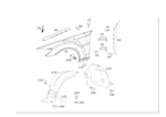 2168800206 - Attachment Parts: Fender, Front for Mercedes-Benz Image