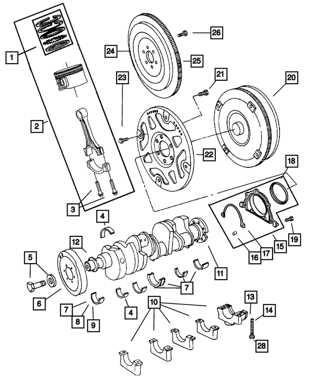 68102977AB - Engine 5.7L Eight Cylinder: Crankshaft Bearing Package for Mopar Image image
