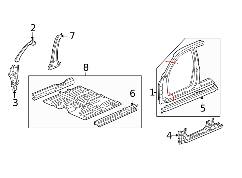 Hinge Pillar for 2006 Honda CR-V #0