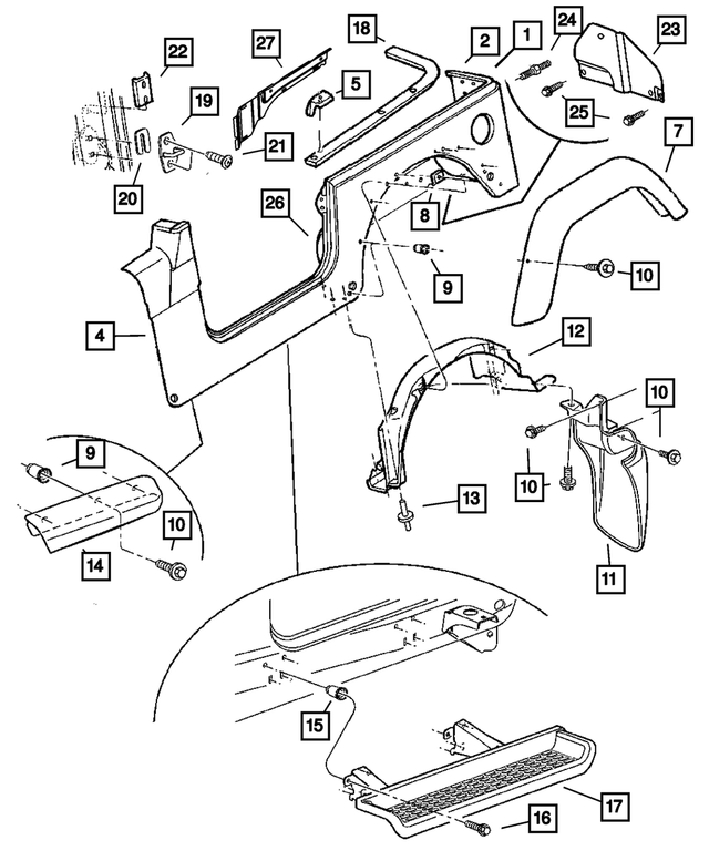 « 55155633AB –  : Pare-boue Ecran, Côté Gauche pour Mopar Image »