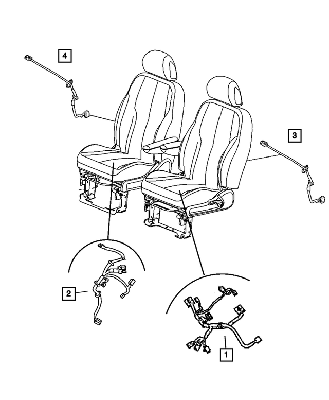 5175744AA - Electrical: Power Seat Wiring, Drivers Side for Mopar Image