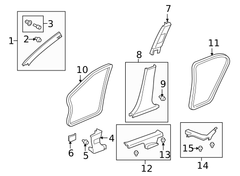 Interior Trim - Pillars for 2015 Honda Crosstour #0