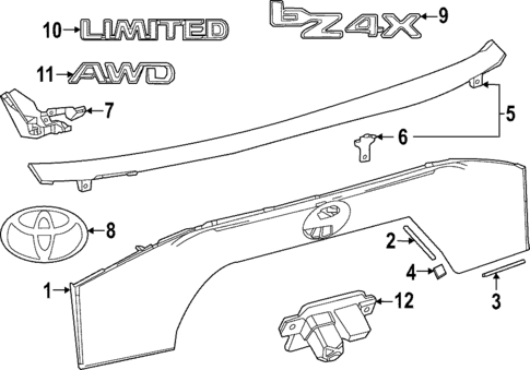 Exterior Trim - Lift Gate for 2025 Toyota bZ4X #0
