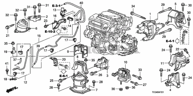 Engine Mounts (V6) (MT) for 2011 Honda Accord #0