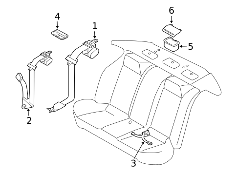 Rear Seat Belts for 2002 Nissan Sentra #0